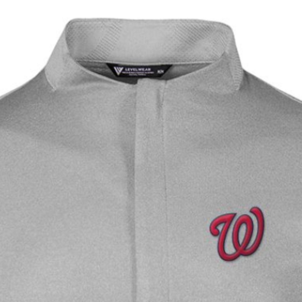 Levelwear Men's Washington Nationals Grey Log Quarter-Zip - Sizes S & M - Picture 2 of 4
